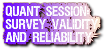 Quant Session: 
Survey Validity 
and Reliability